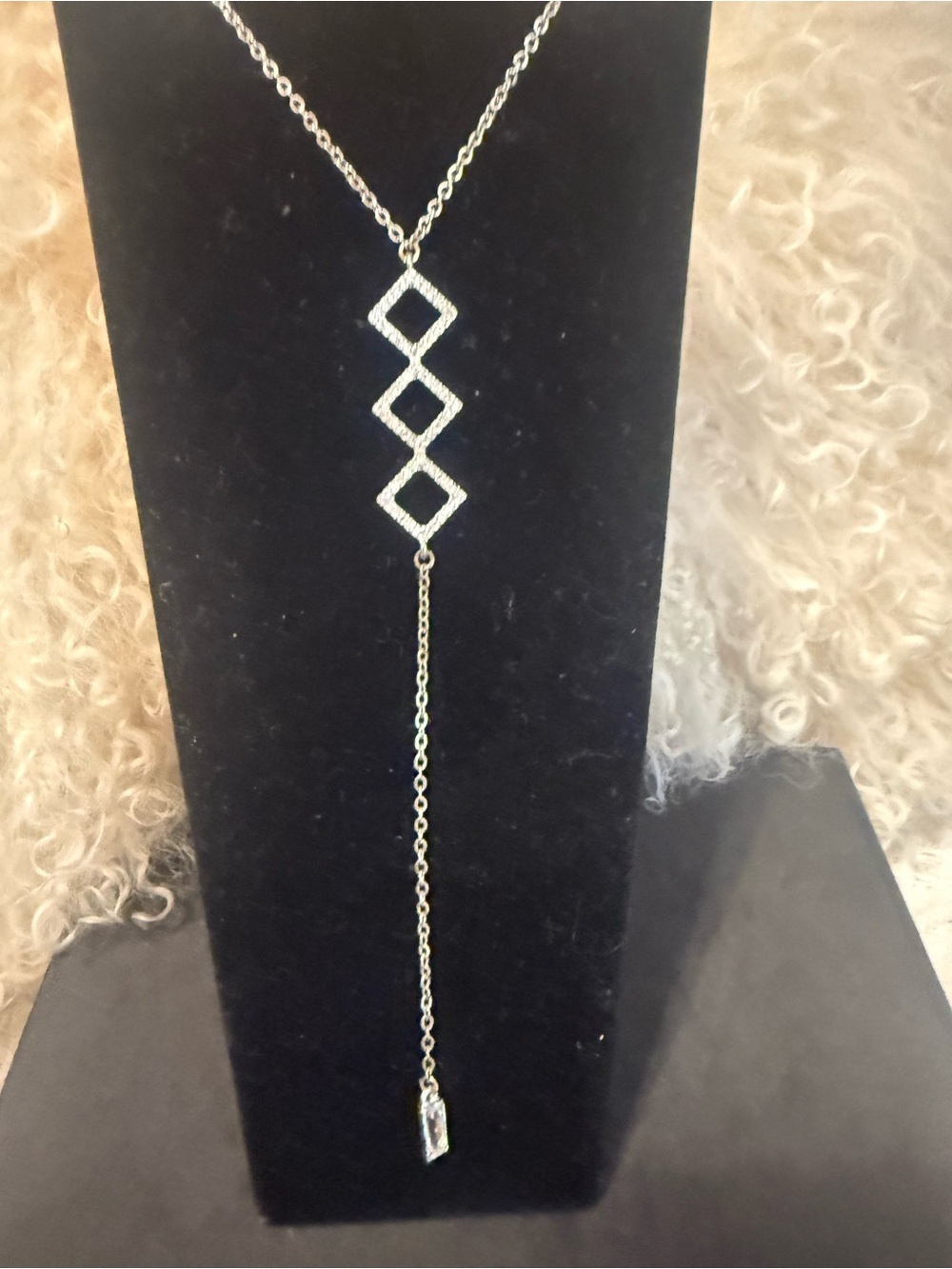 Silver Geometric Drop Y-Necklace - Women Jewelry